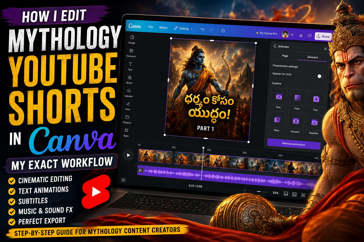 How I Edit Mythology YouTube Shorts in Canva